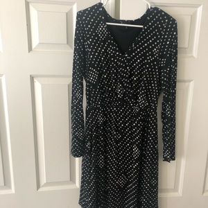 Black patterned long sleeve dress